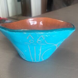 Handmade cat pottery flower pot